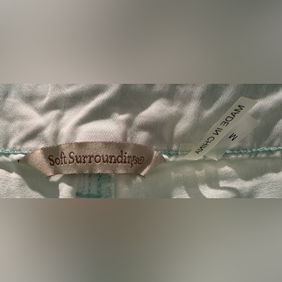 Soft Surroundings Straight Leg Ankle Jeans in Cool Mint Embroidered Pocket - Picture 4 of 8